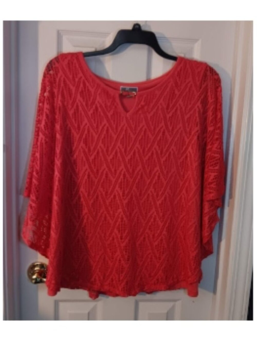 JM Collection bat wing top in dark peach. Woman's XXL